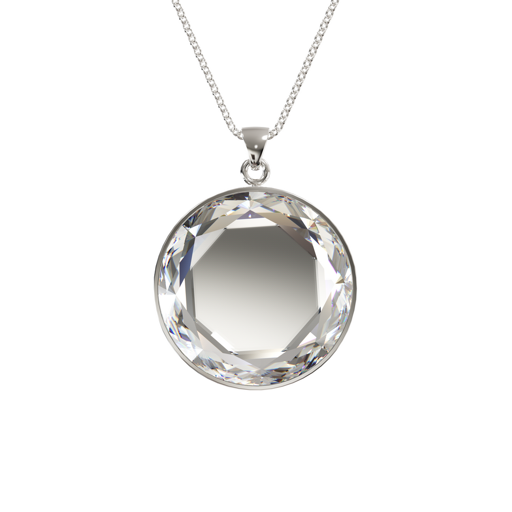Larentia Round Sterling Silver Pendant Necklace