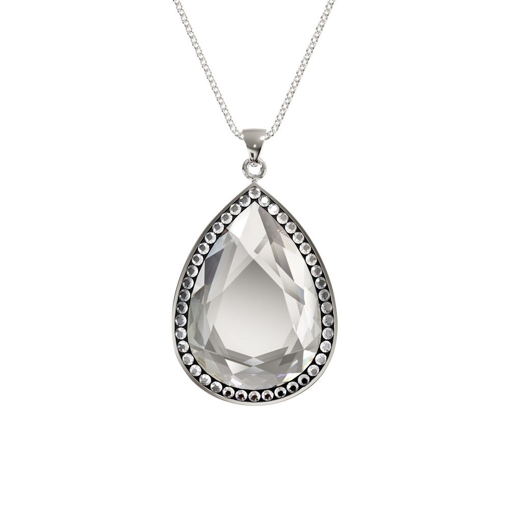 Larentia Drop Sterling Silver Pendant Necklace