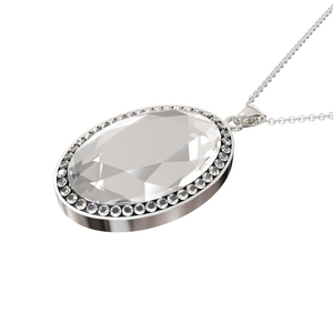 
                  
                    Load image into Gallery viewer, Larentia Oval Sterling Silver Pendant Necklace
                  
                