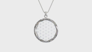 
                  
                    Load and play video in Gallery viewer, Larentia Flower of Life Round Sterling Silver Pendant Necklace
                  
                