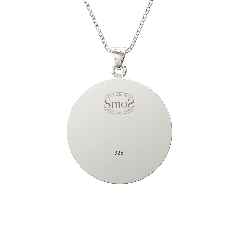 
                  
                    Load image into Gallery viewer, Larentia Round Sterling Silver Pendant Necklace
                  
                