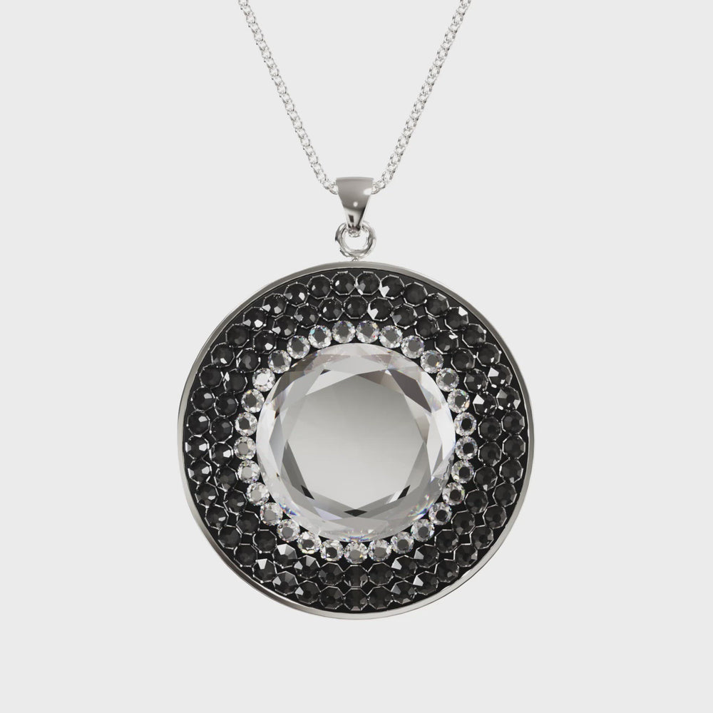 
                  
                    Load and play video in Gallery viewer, Larentia Round Sterling Silver Pendant Necklace
                  
                