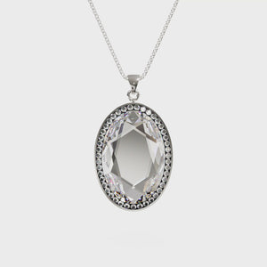 
                  
                    Load and play video in Gallery viewer, Larentia Oval Sterling Silver Pendant Necklace
                  
                
