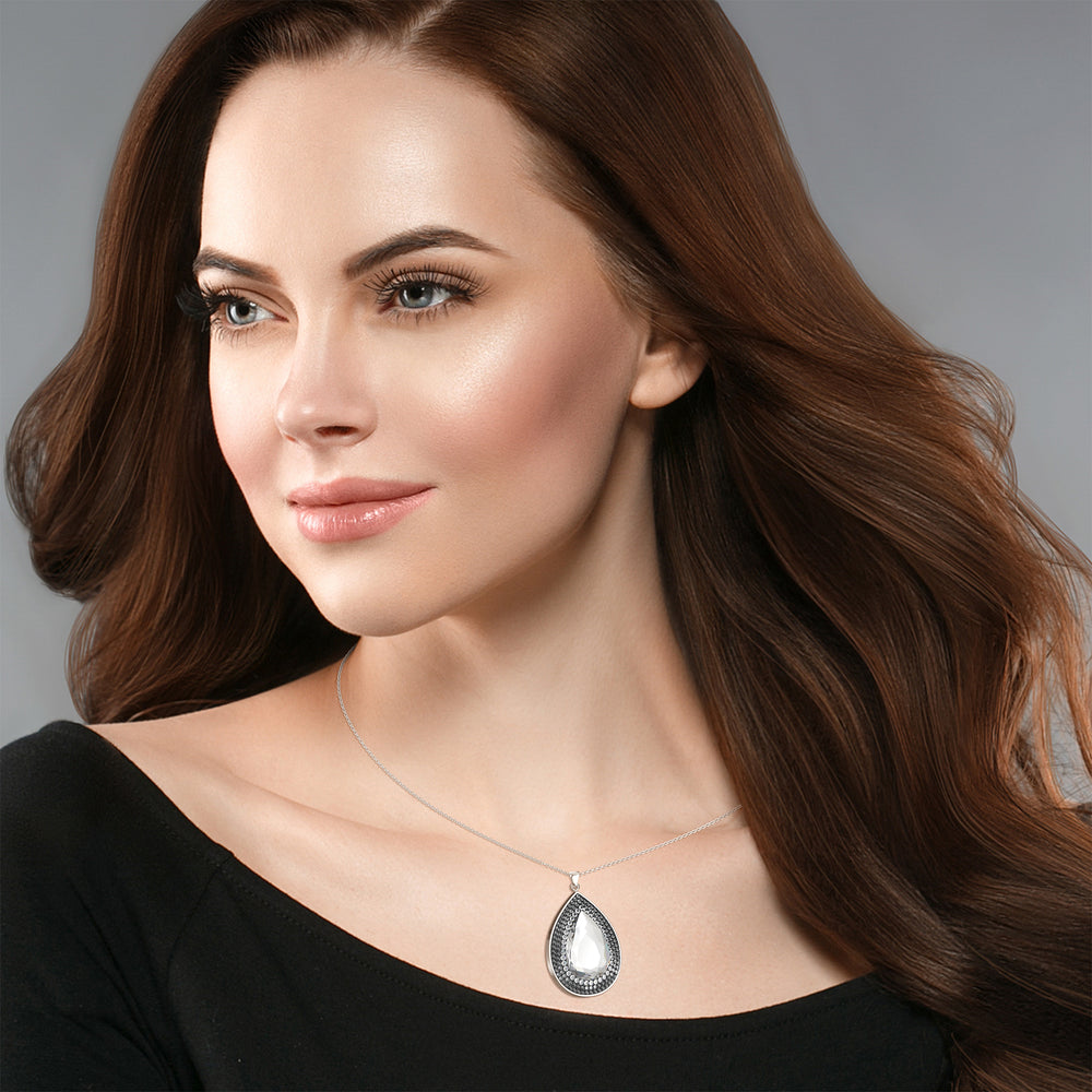 
                  
                    Load image into Gallery viewer, Larentia Drop Sterling Silver Pendant Necklace
                  
                