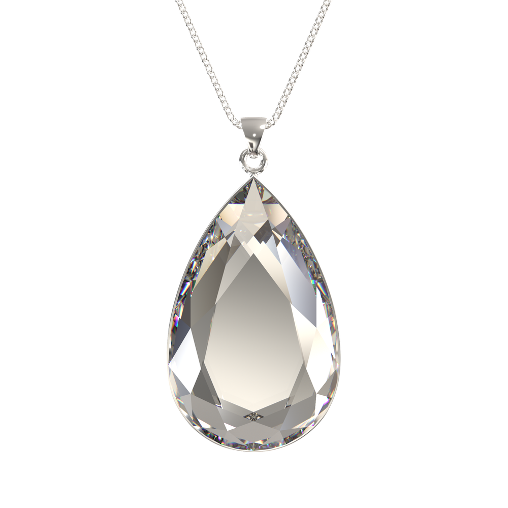 Larentia Drop Sterling Silver Pendant Necklace