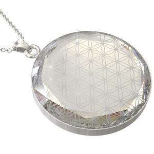 
                  
                    Load image into Gallery viewer, Larentia Flower of Life Round Sterling Silver Pendant Necklace
                  
                